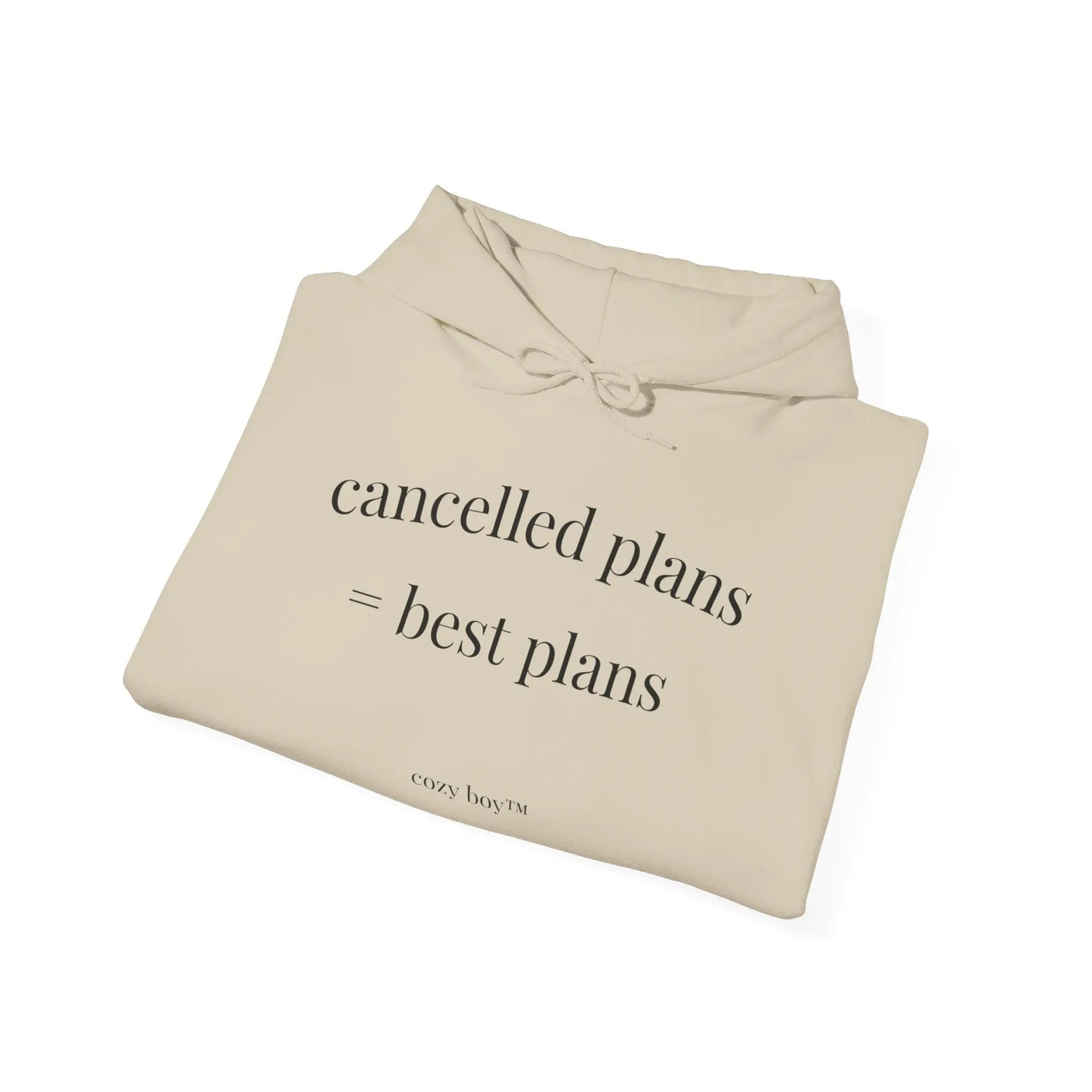 Cancelled Plans = Best Plans Hoodie – Cozy Minimal Fit Printify