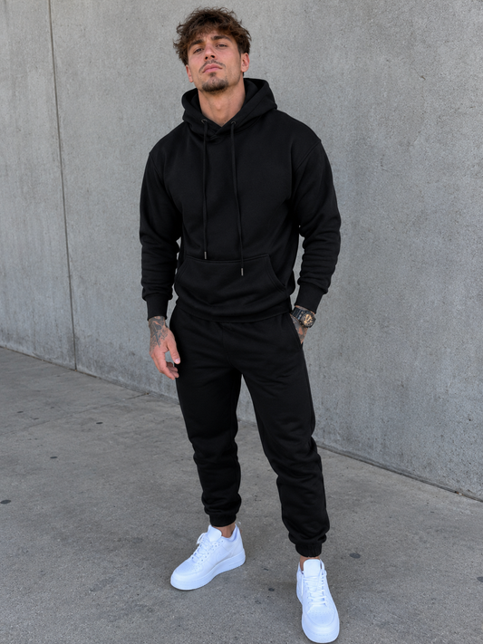 Kangaroo Pocket Hoodie and Pants Set for Men | CozyFits