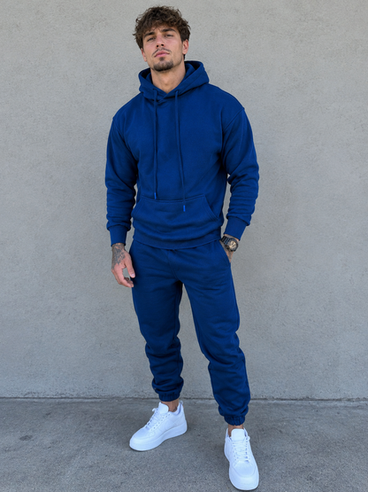 Kangaroo Pocket Hoodie and Pants Set for Men | CozyFits
