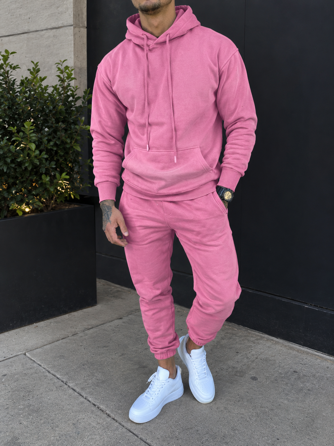 Kangaroo Pocket Hoodie and Pants Set for Men | CozyFits