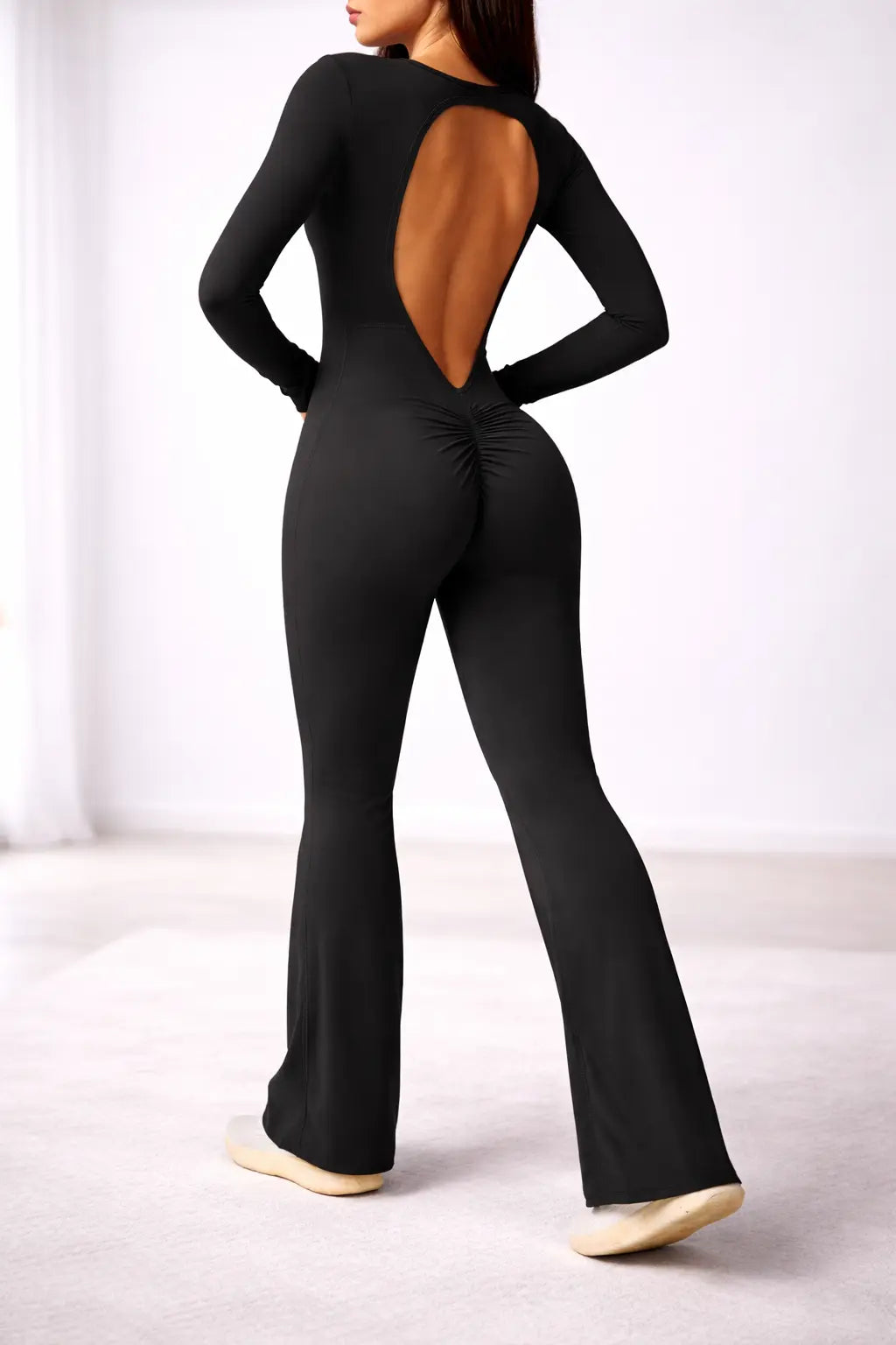 ContourFit Long Sleeve Flare Jumpsuit – Sculpting Everyday Essential CozyFits