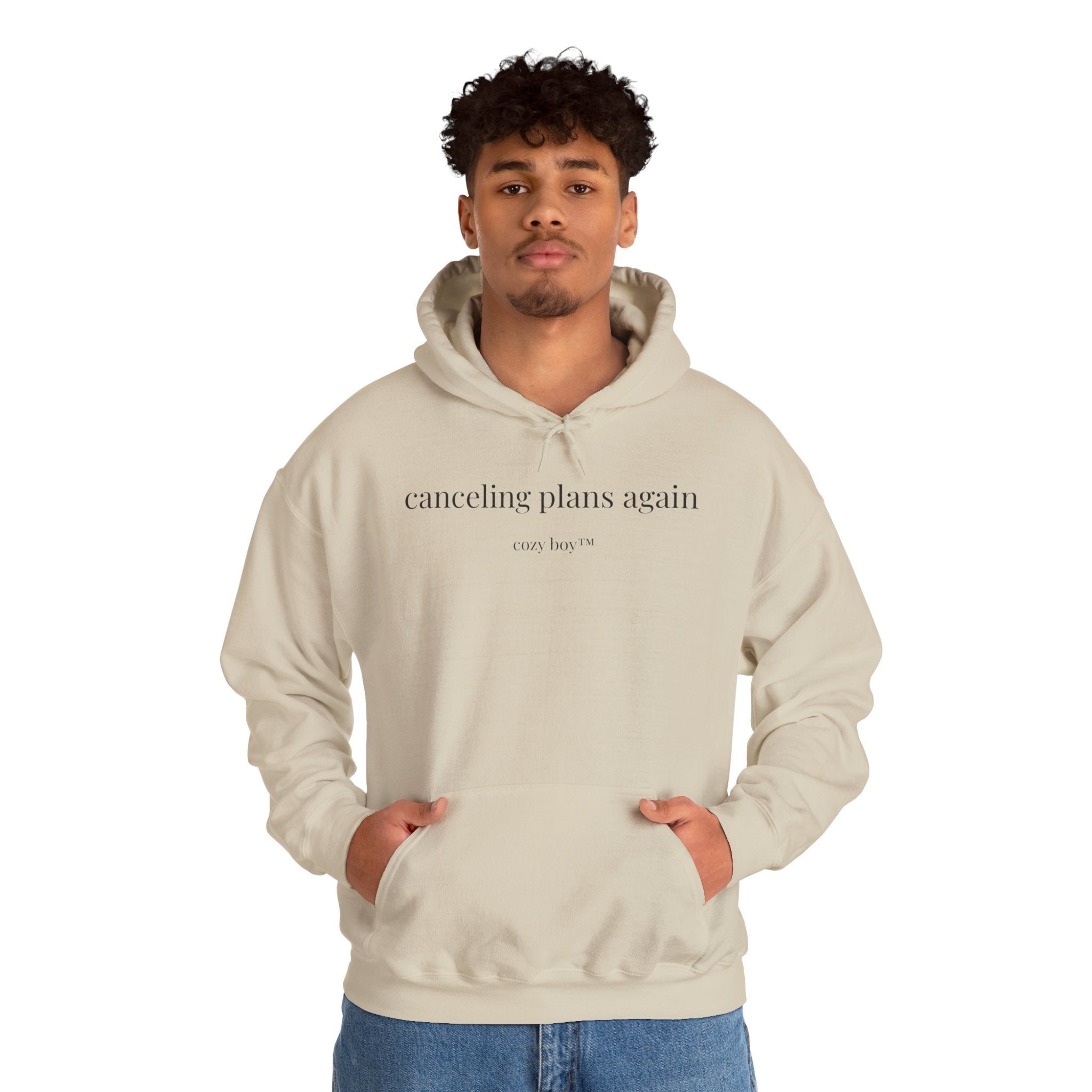 Canceling Plans Again Hoodie – Minimal Cozy Sweatshirt Printify