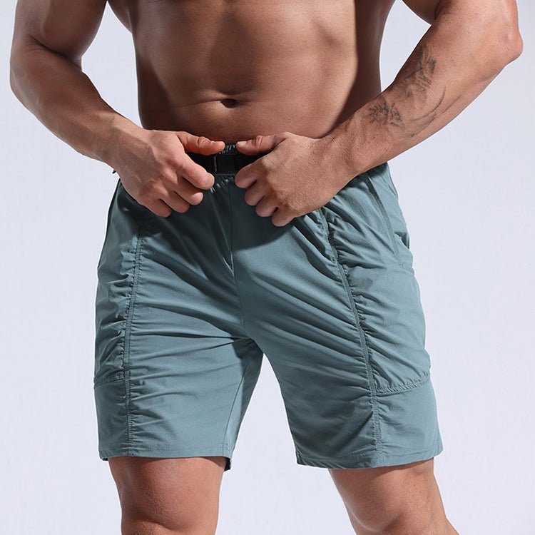 Athletic Shorts For Men With Pockets And Elastic Waistband Cargo Shorts in Black