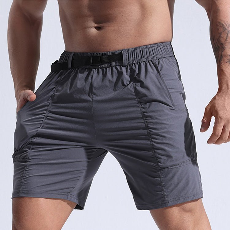 Athletic Shorts For Men With Pockets And Elastic Waistband Cargo Shorts in Black
