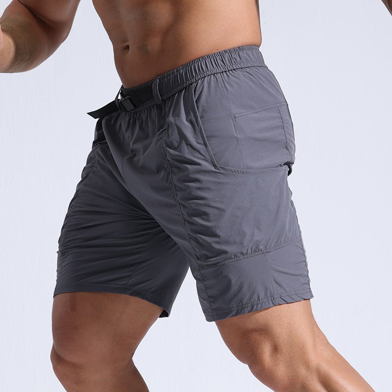 Athletic Shorts For Men With Pockets And Elastic Waistband Cargo Shorts in Black