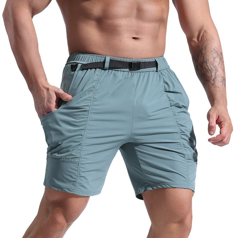 Athletic Shorts For Men With Pockets And Elastic Waistband Cargo Shorts in Green