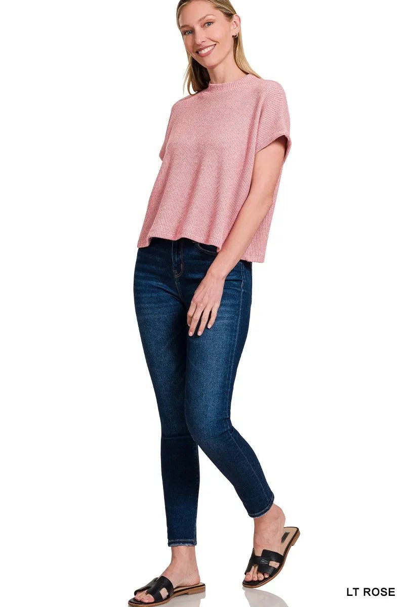 Boxy Sweater Top and Pants Set in Light Rose | CozyFits in Light Rose