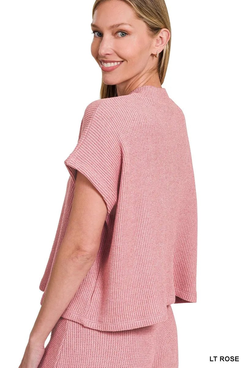 Boxy Sweater Top and Pants Set in Light Rose | CozyFits in Light Rose