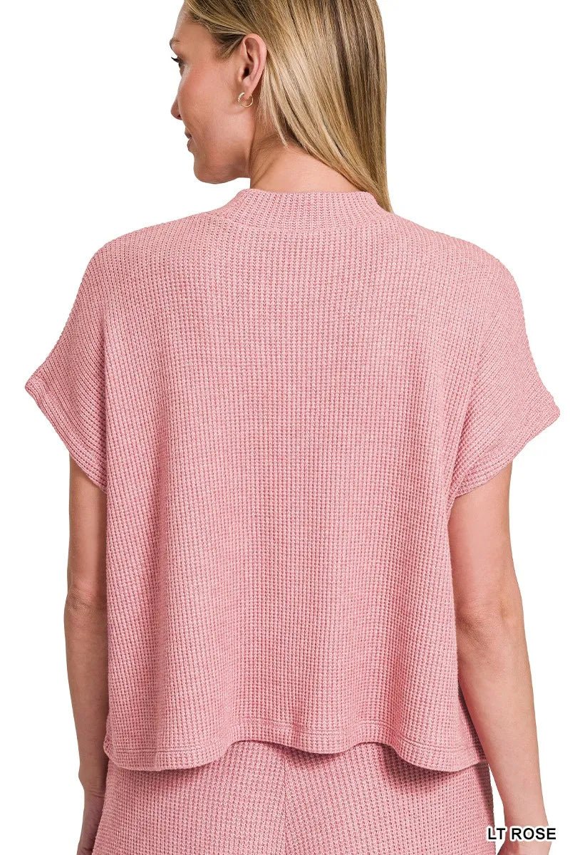Boxy Sweater Top and Pants Set in Light Rose | CozyFits in Light Rose