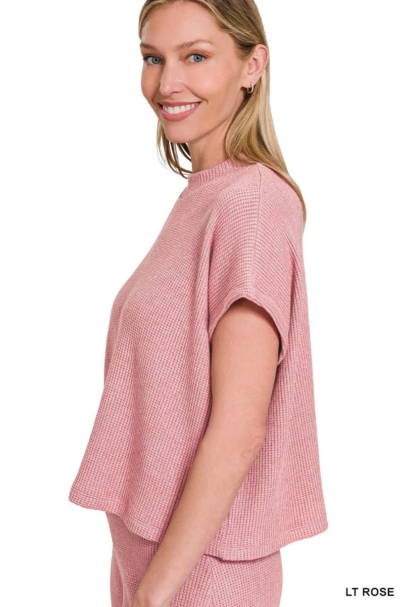 Boxy Sweater Top and Pants Set in Light Rose | CozyFits in Light Rose