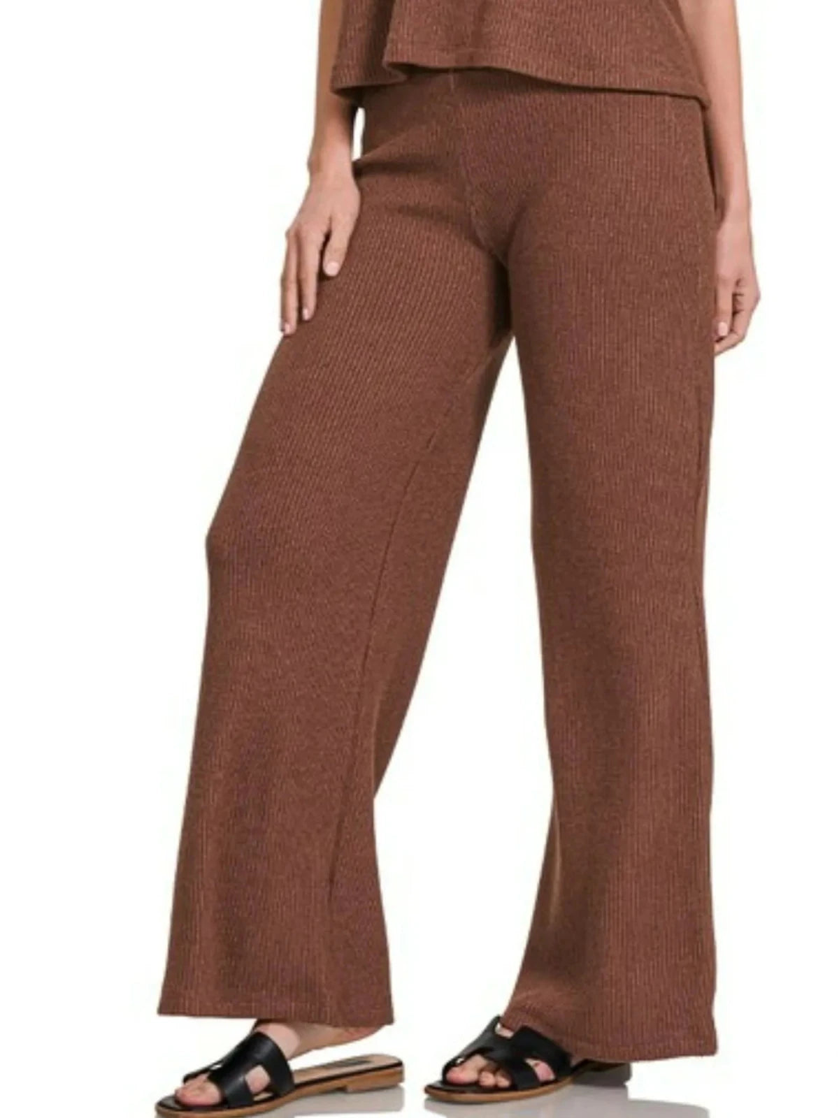 Boxy Sweater Top and Pants Set in Rum Brown | CozyFits in Rum Brown