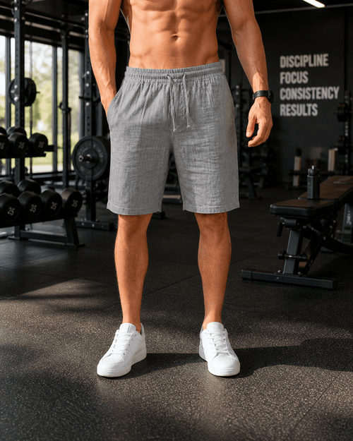 Breathable Everyday Linen Shorts in Black