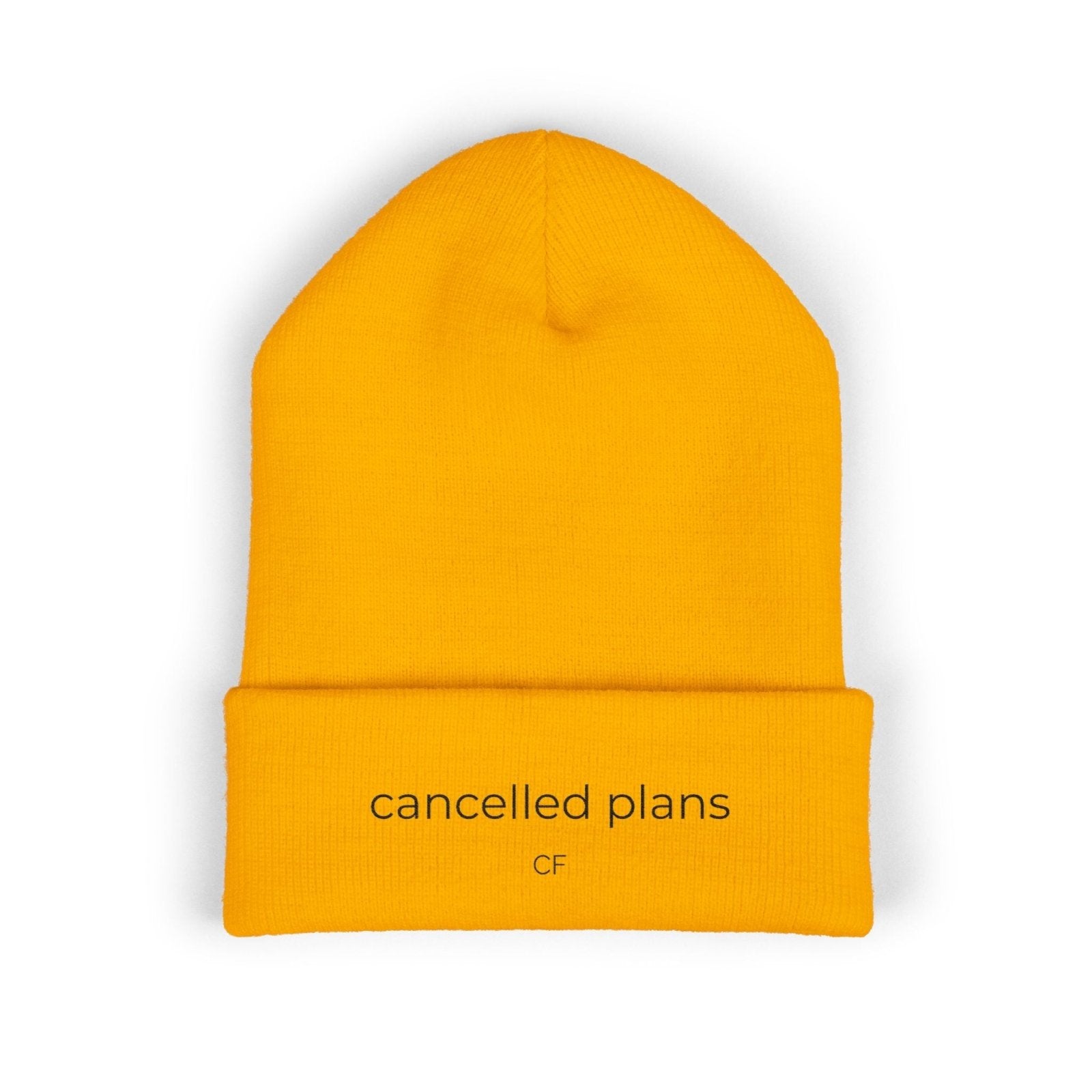 Cancelled Plans Beanie – Minimal Cuffed Beanie in One size