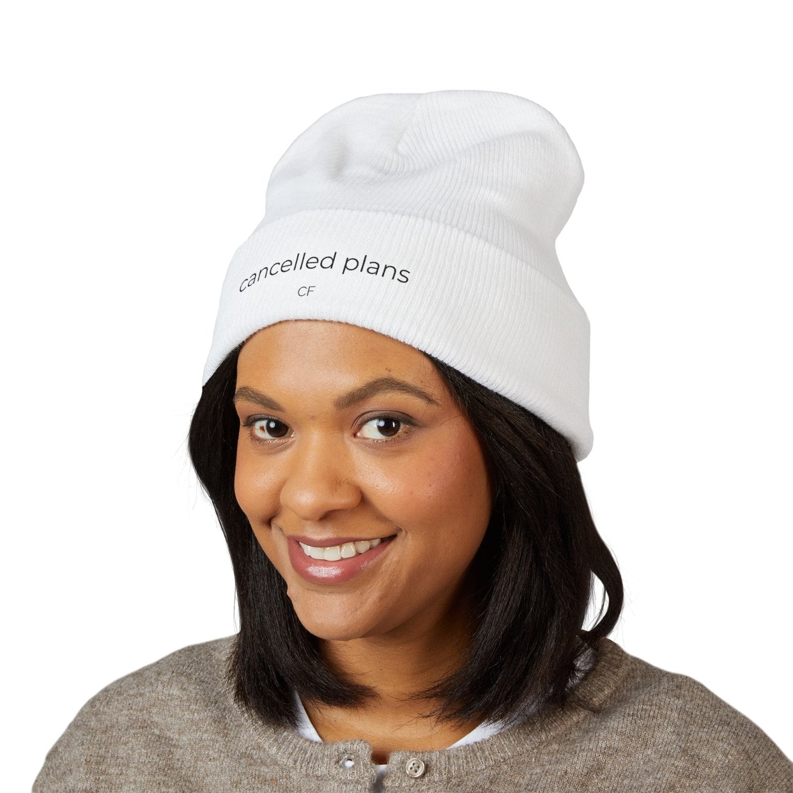 Cancelled Plans Beanie – Minimal Cuffed Beanie in One size