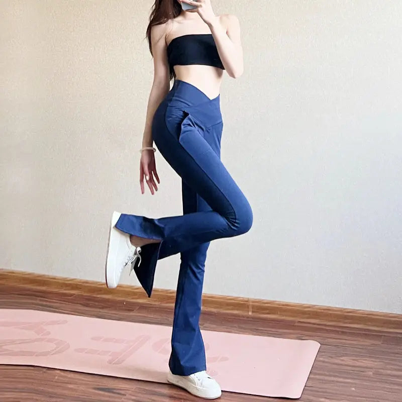 Viral High Waisted Flare Yoga Pants – Butt Lifting Sculpt Leggings (Snatched Fit Gym & Everyday Wear) CozyFits