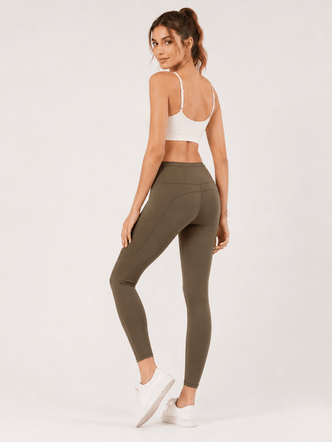 Full Size High - Waisted Leggings with Pockets | Buttery Soft in Olive