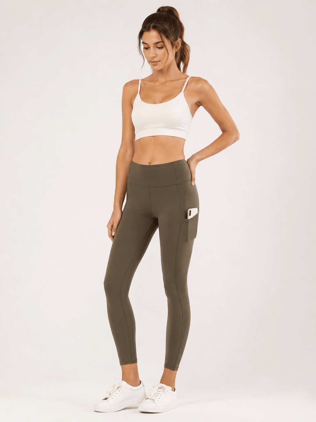 Full Size High - Waisted Leggings with Pockets | Buttery Soft in Olive