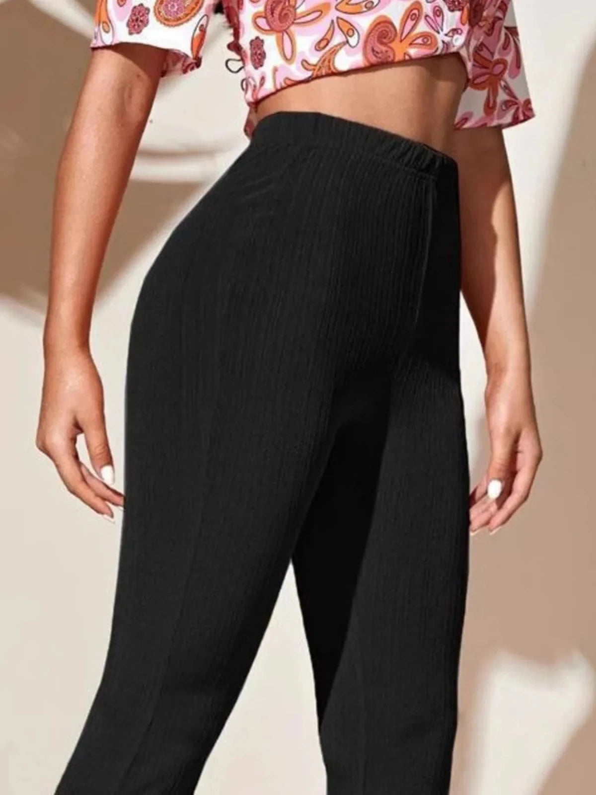 High - Waist Flare Pants | CozyFits in Black