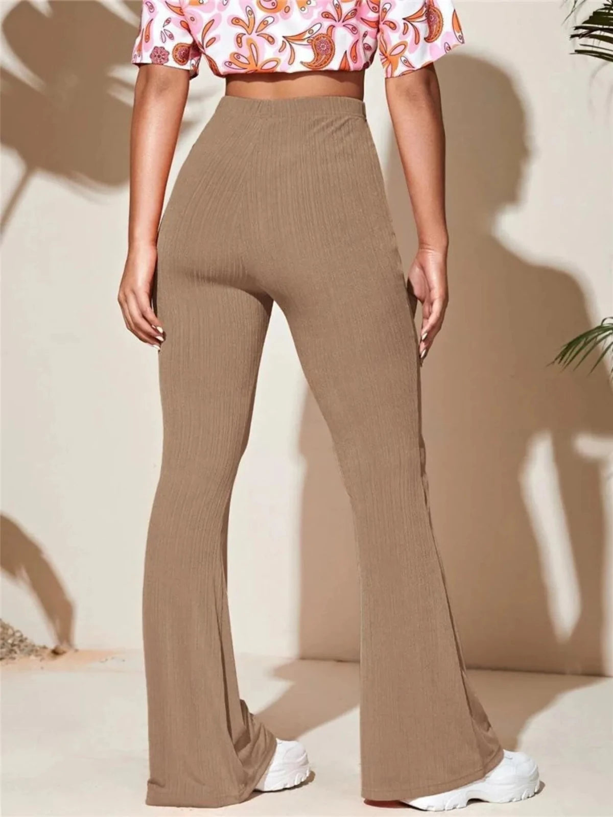 High - Waist Flare Pants | CozyFits in Camel