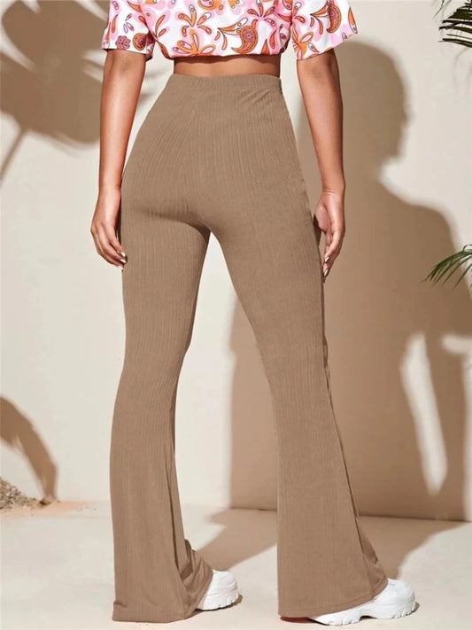 High - Waist Flare Pants | CozyFits in Camel