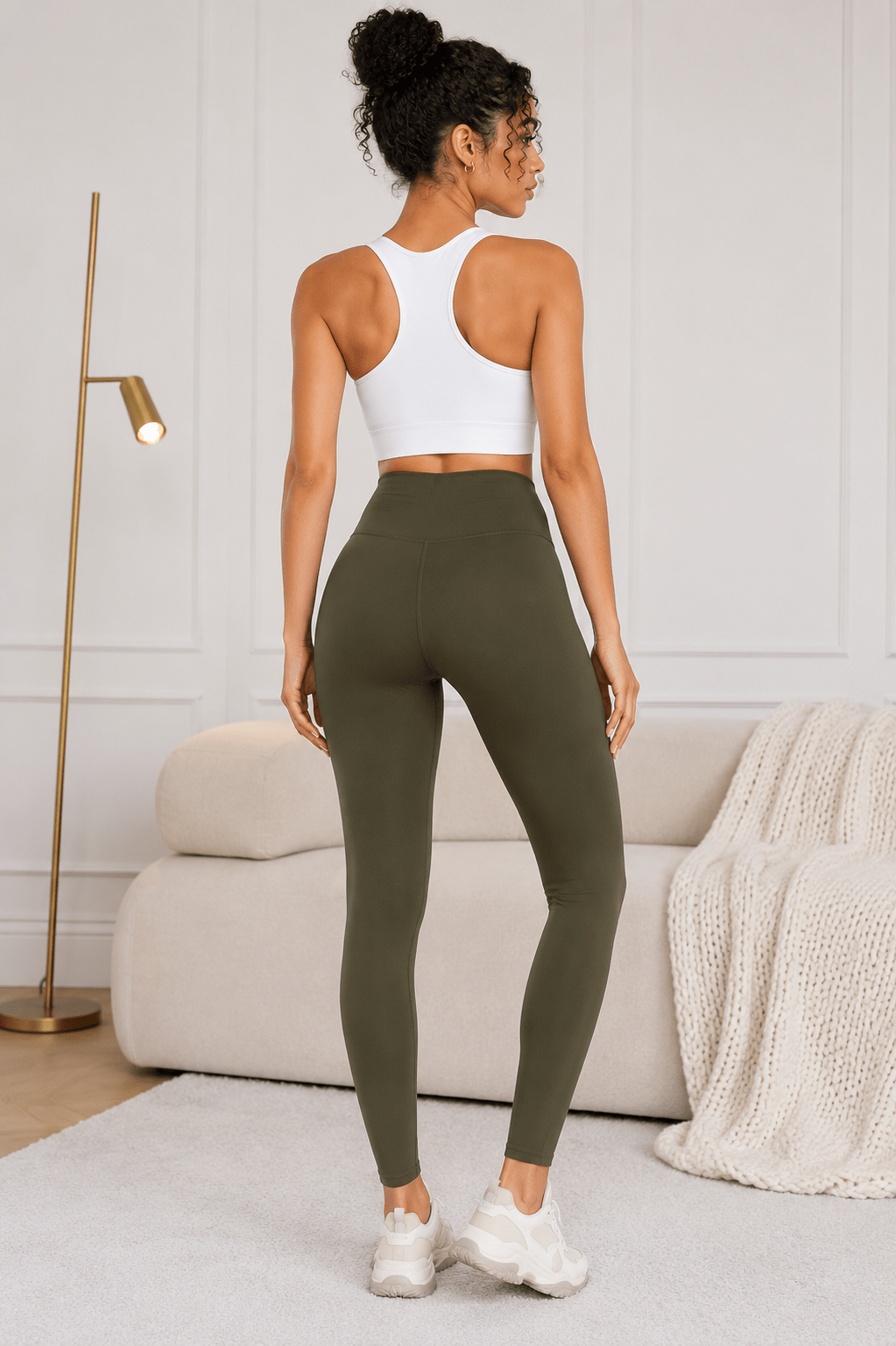 High Waist Skinny Active Pants | CozyFits in Black