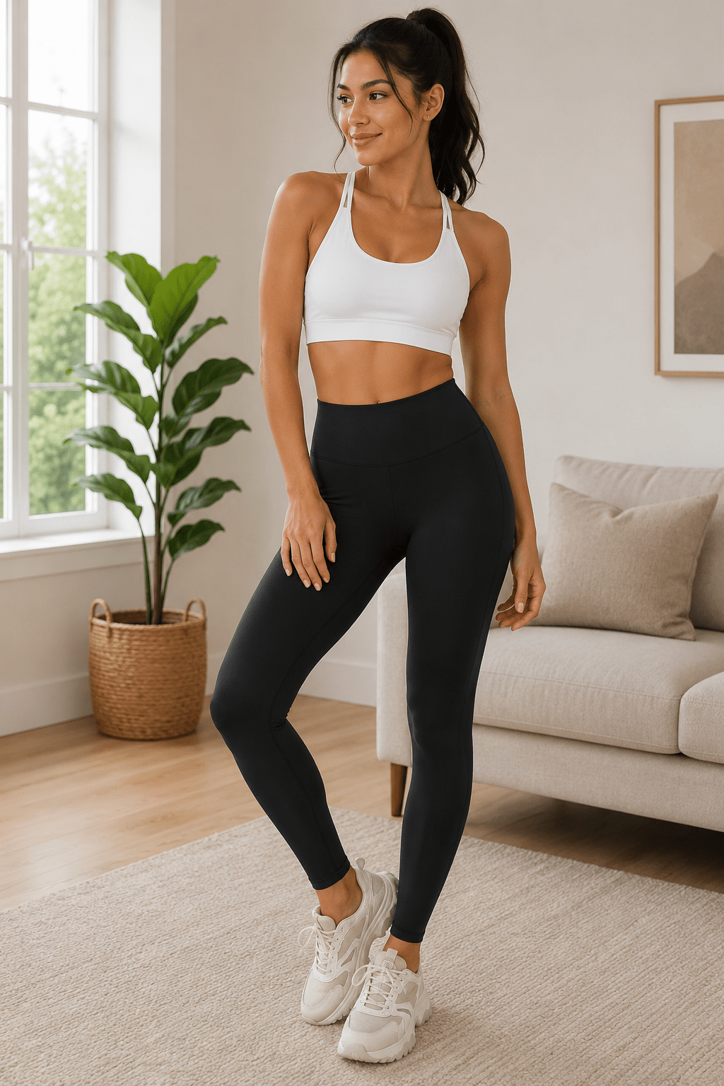 High Waist Skinny Active Pants | CozyFits in Matcha Green