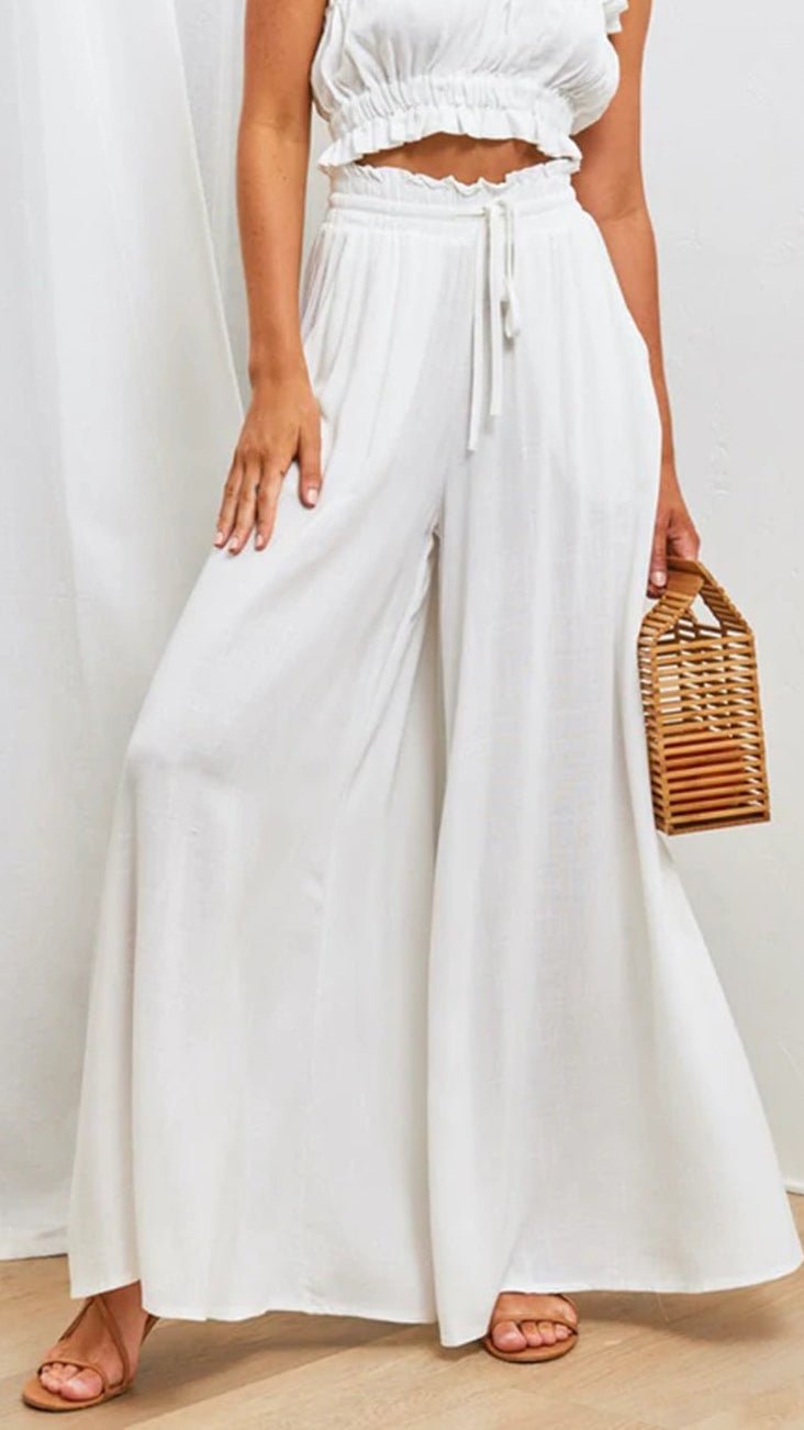 High-Waist Wide-Leg Pants in Black