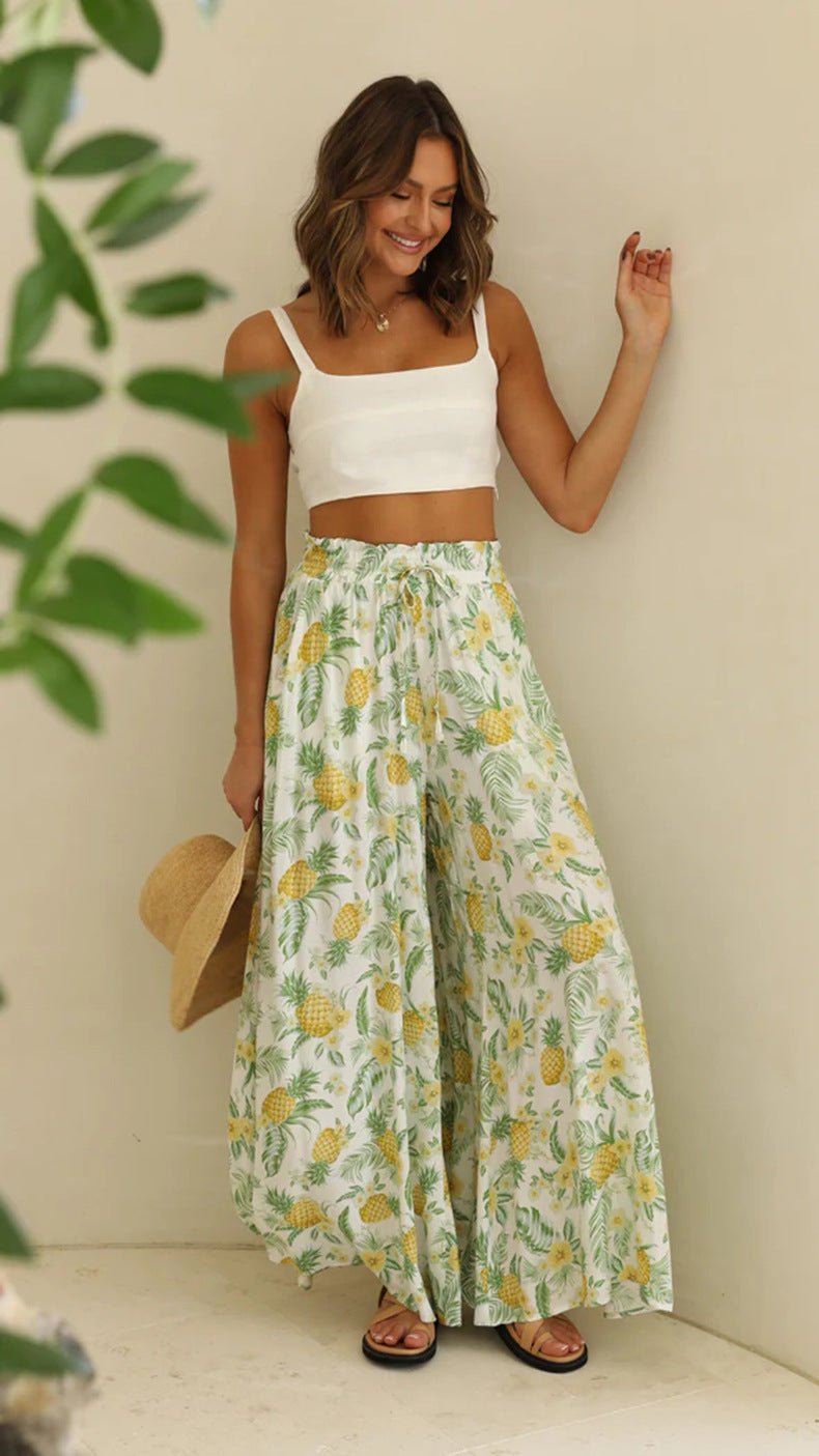 High - Waist Wide - Leg Pants – Effortless Lounge Fit in Apricot