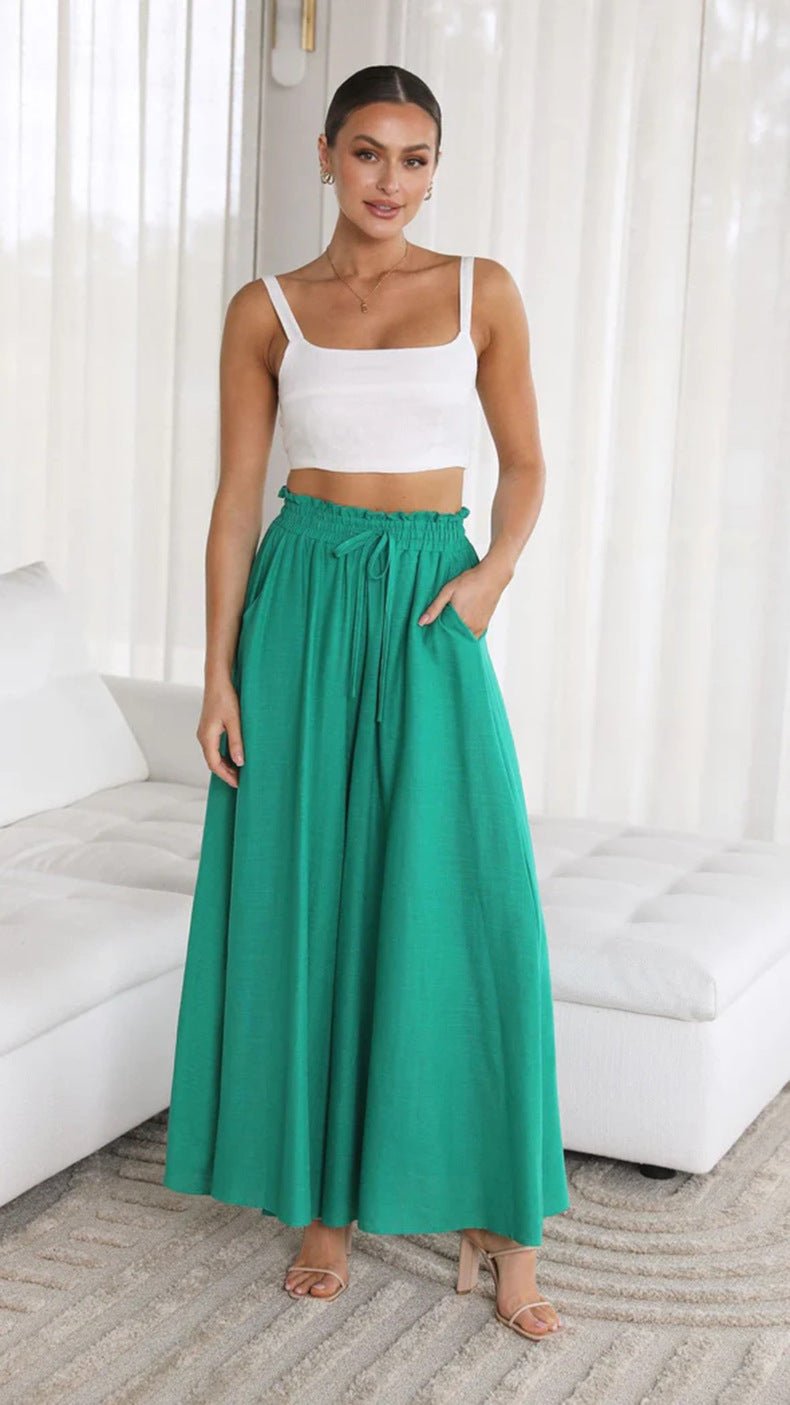 High - Waist Wide - Leg Pants – Effortless Lounge Fit in Apricot