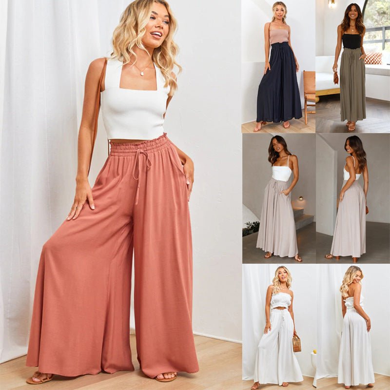 High - Waist Wide - Leg Pants – Effortless Lounge Fit in Apricot