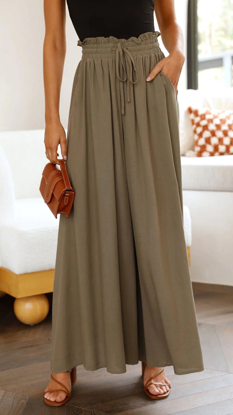 High - Waist Wide - Leg Pants – Effortless Lounge Fit in Apricot