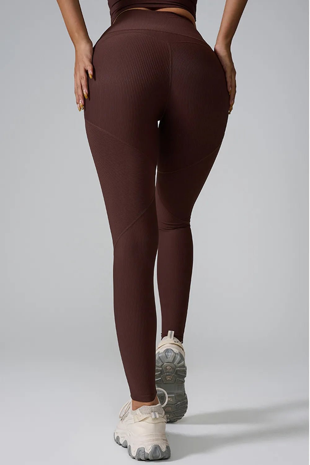 High Waisted Sculpt Leggings – Tummy Control Activewear | CozyFits in Brown