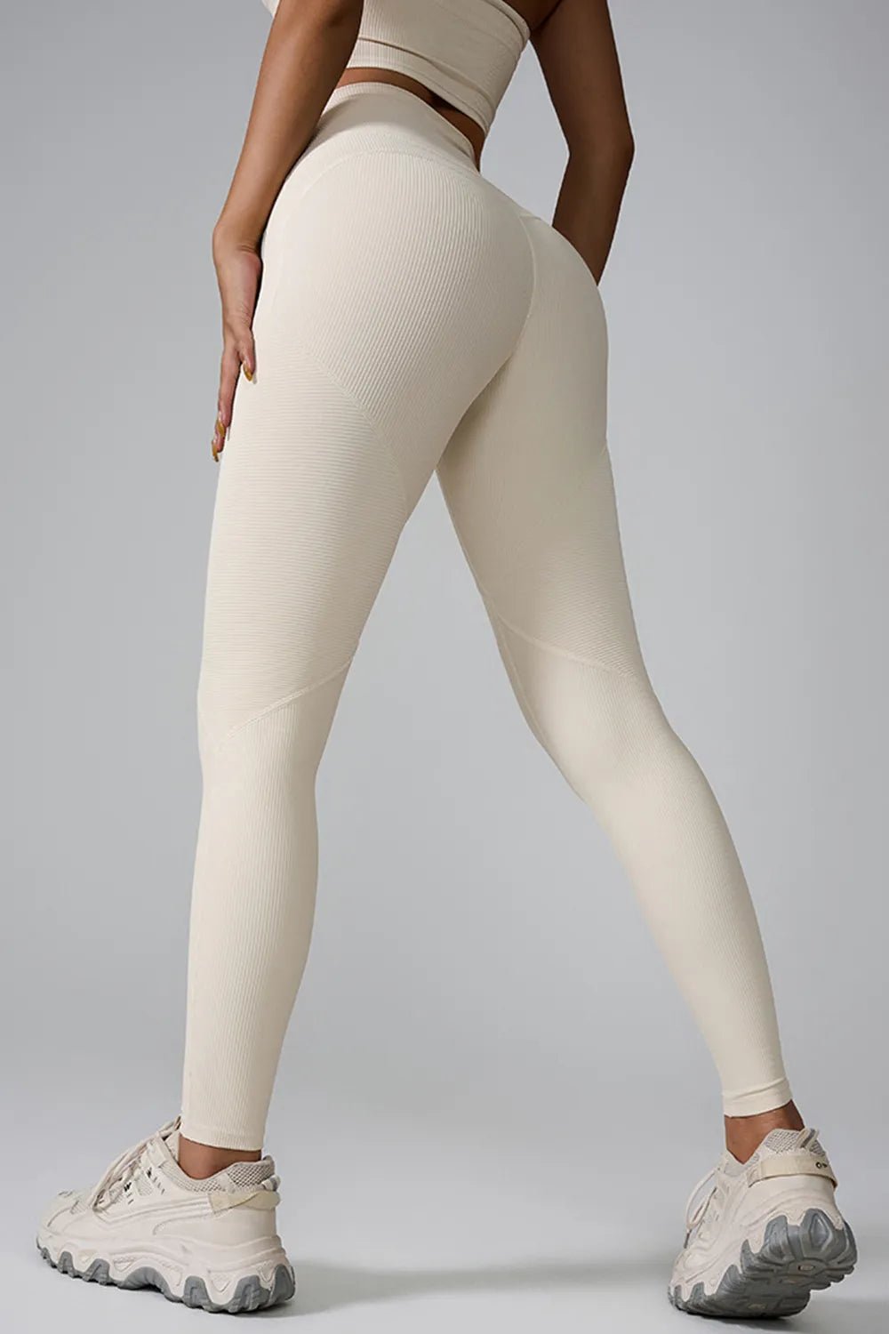 High Waisted Sculpt Leggings – Tummy Control Activewear | CozyFits in Ivory