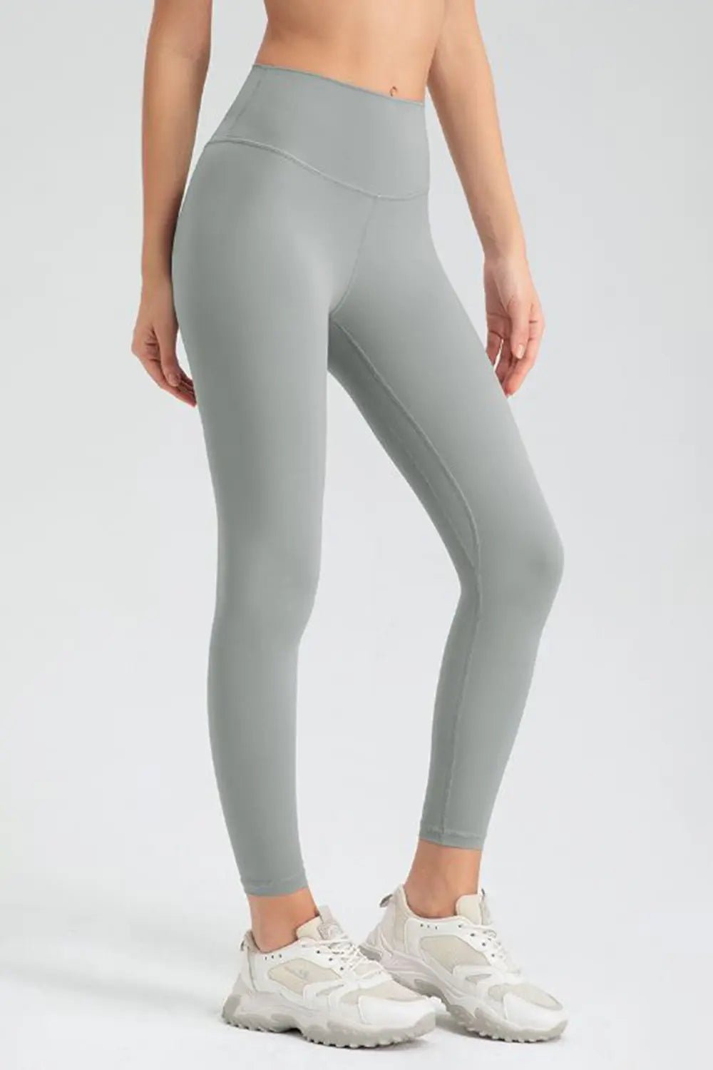 High Waisted Sculpting Active Leggings – Slim Fit Workout Pants | CozyFits in Air Force Blue