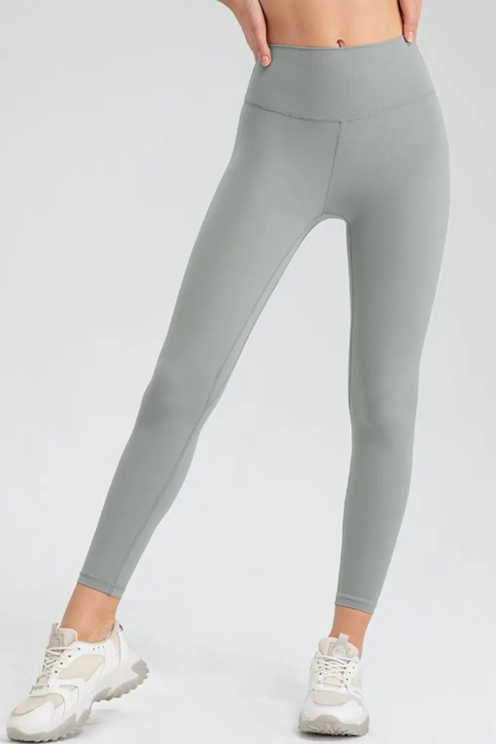 High Waisted Sculpting Active Leggings – Slim Fit Workout Pants | CozyFits in Air Force Blue