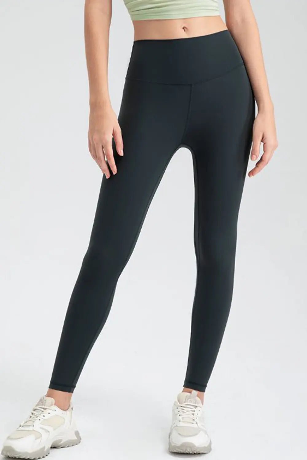 High Waisted Sculpting Active Leggings – Slim Fit Workout Pants | CozyFits in Dark Navy