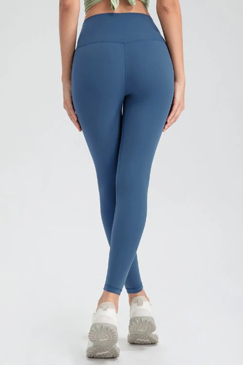 High Waisted Sculpting Active Leggings – Slim Fit Workout Pants | CozyFits in Dusty Blue