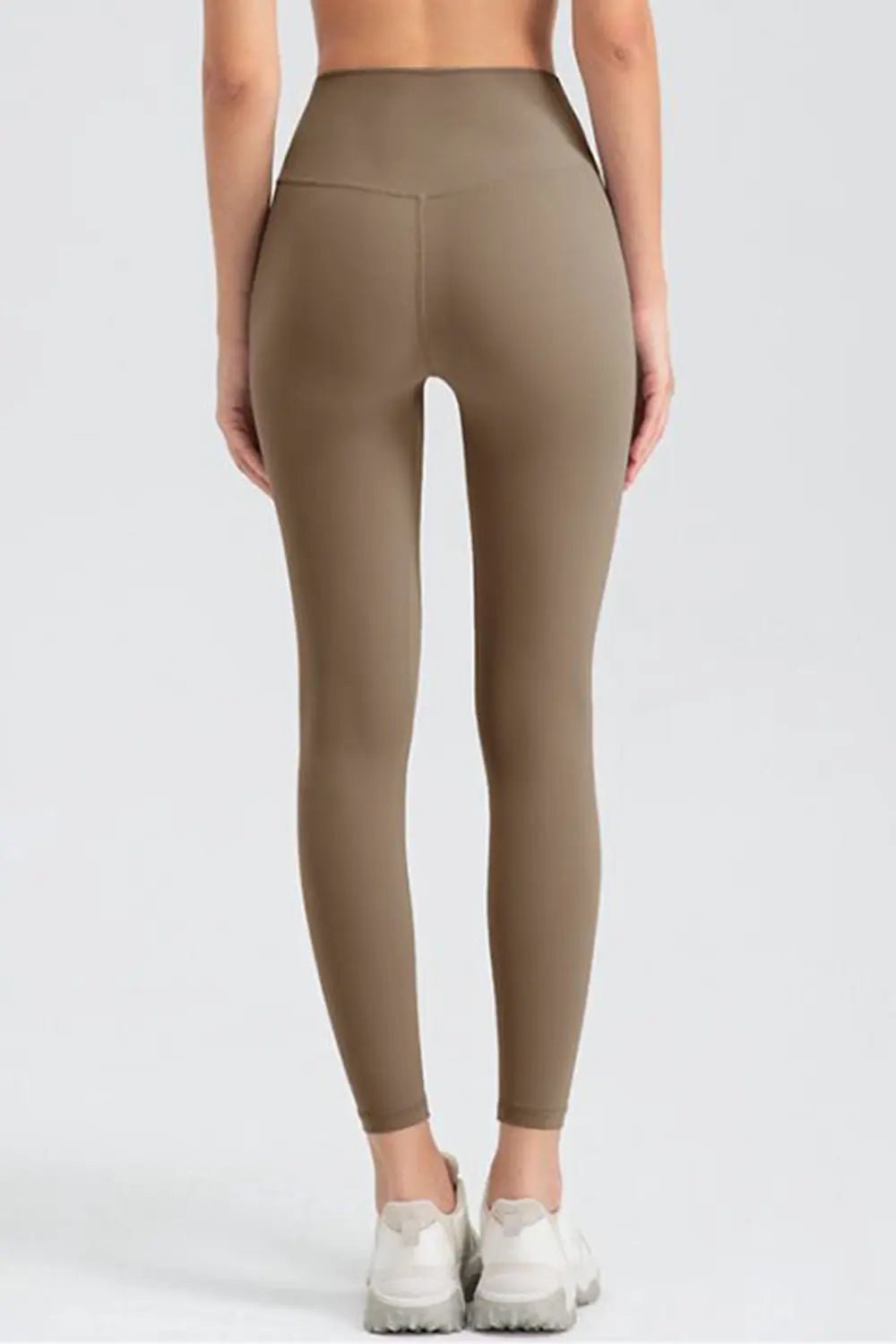 High Waisted Sculpting Active Leggings – Slim Fit Workout Pants | CozyFits in Khaki