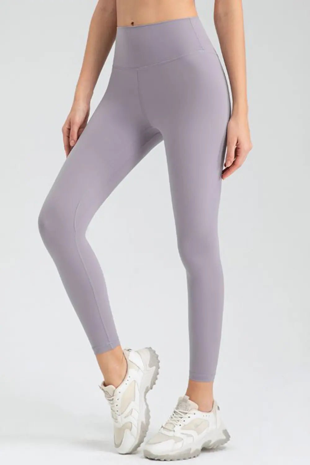 High Waisted Sculpting Active Leggings – Slim Fit Workout Pants | CozyFits in Lavender