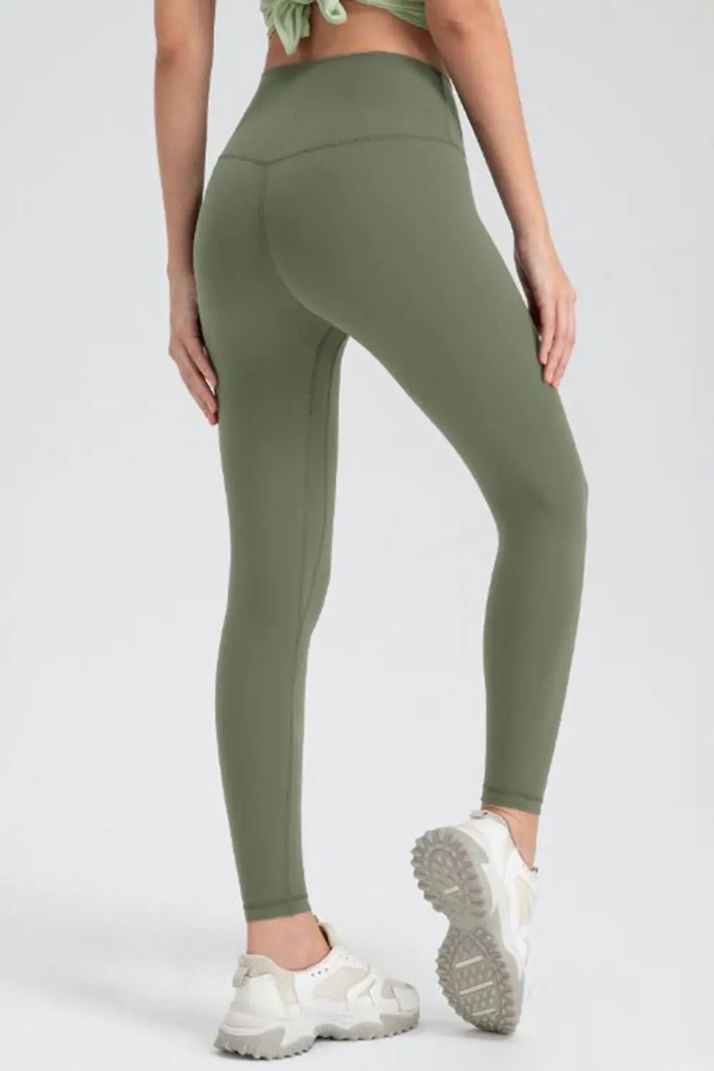 High Waisted Sculpting Active Leggings – Slim Fit Workout Pants | CozyFits in Matcha Green