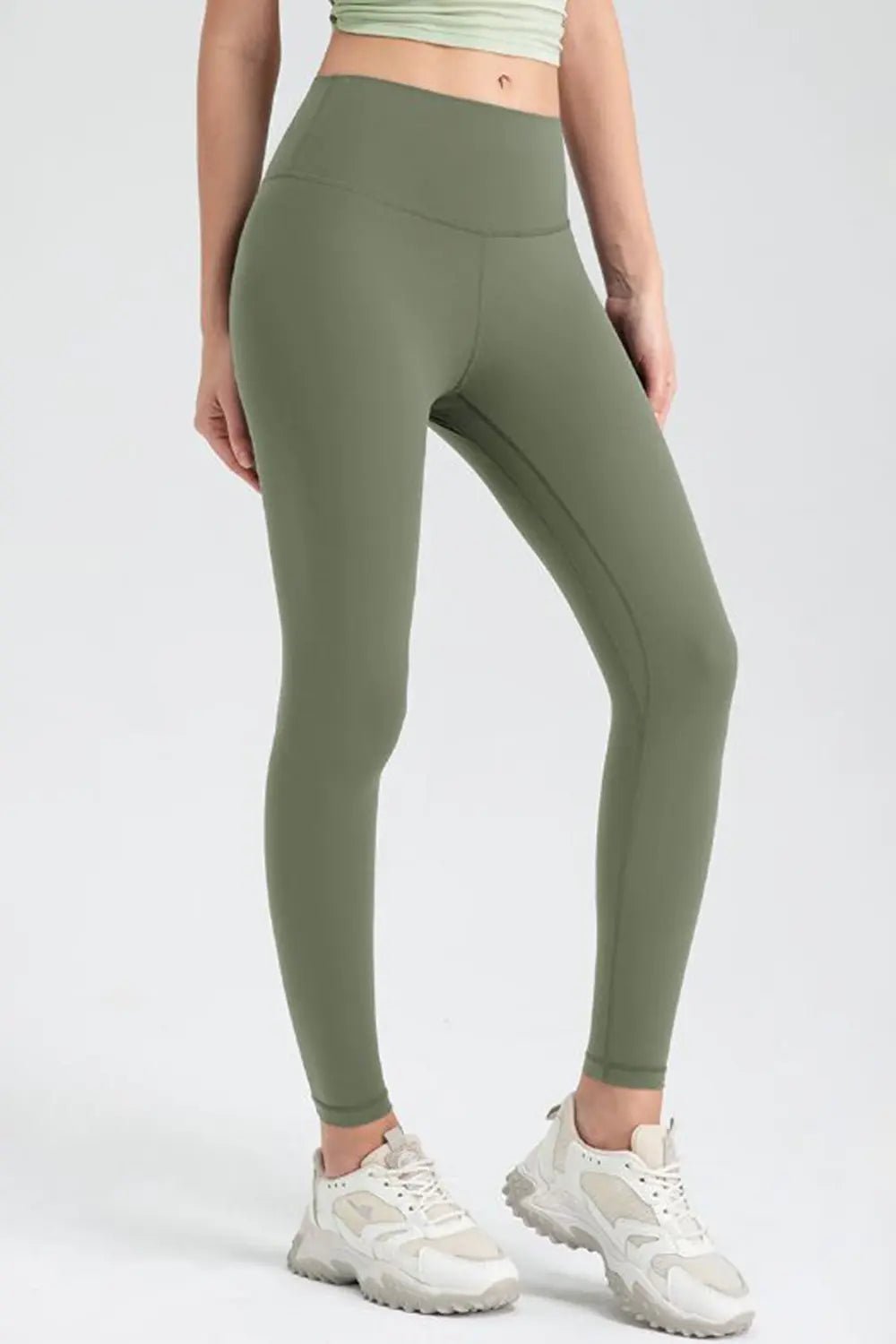 High Waisted Sculpting Active Leggings – Slim Fit Workout Pants | CozyFits in Matcha Green