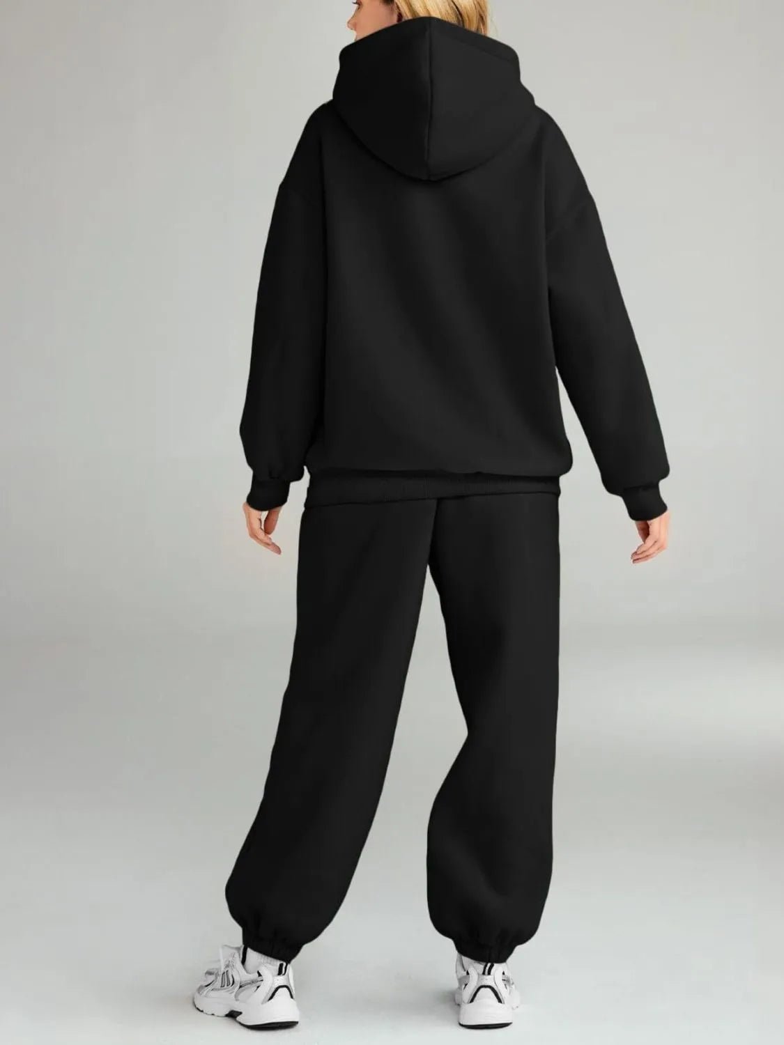 Kangaroo Pocket Hoodie and Joggers Set | CozyFits in Black