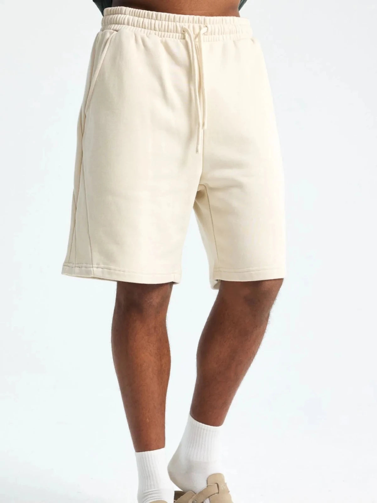 Men's Casual Drawstring Shorts in Ivory