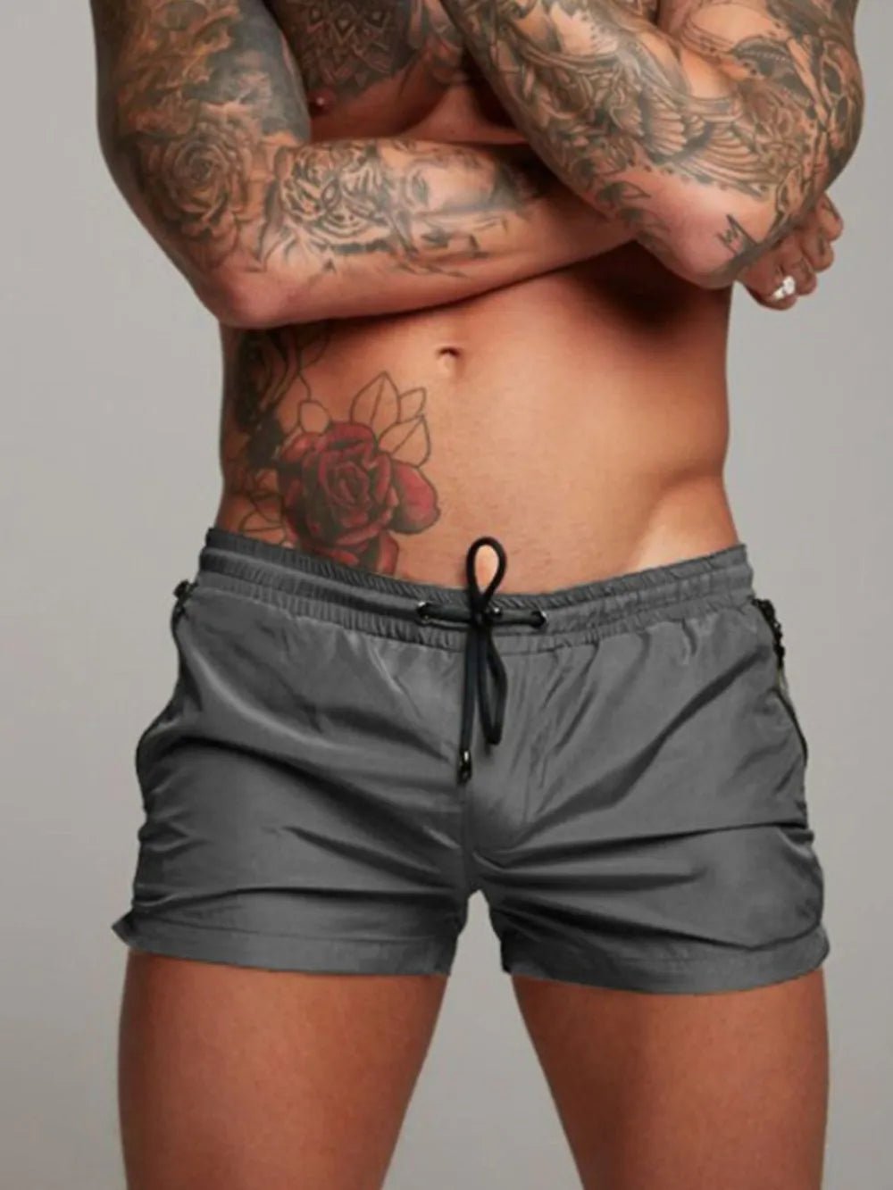 Men's Drawstring Active Shorts in Dark Gray