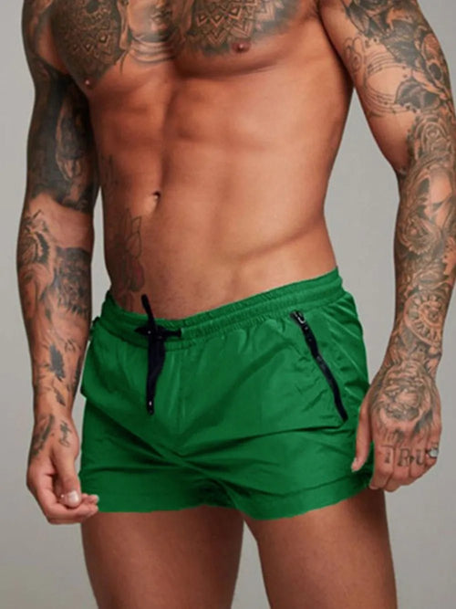 Men's Drawstring Active Shorts in Green