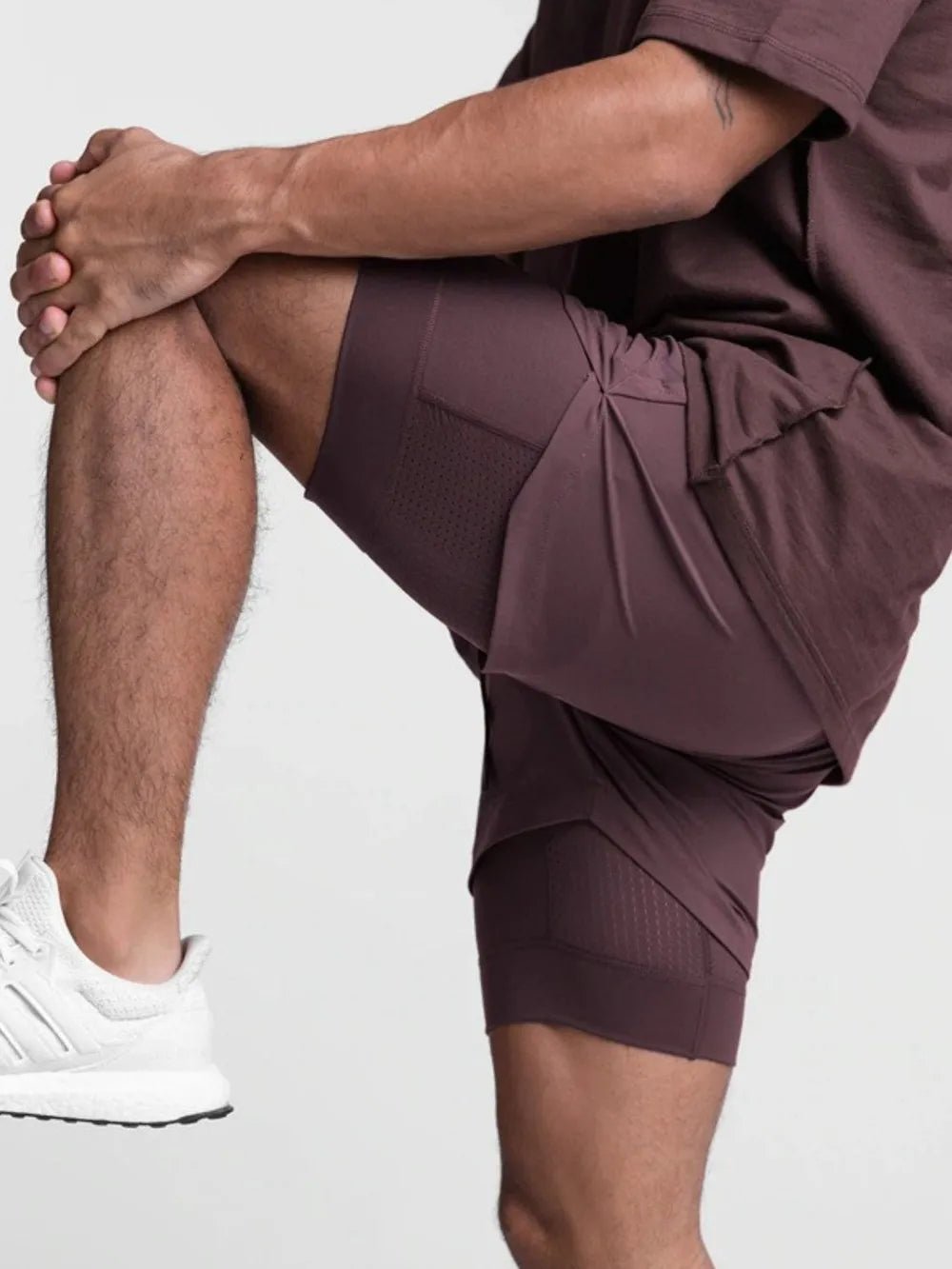 Men's Drawstring Active Shorts in Plum Purple