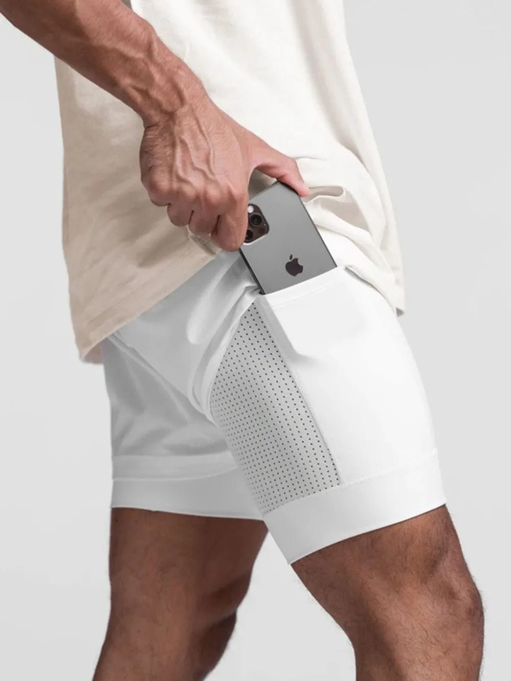 Men's Drawstring Active Shorts in White