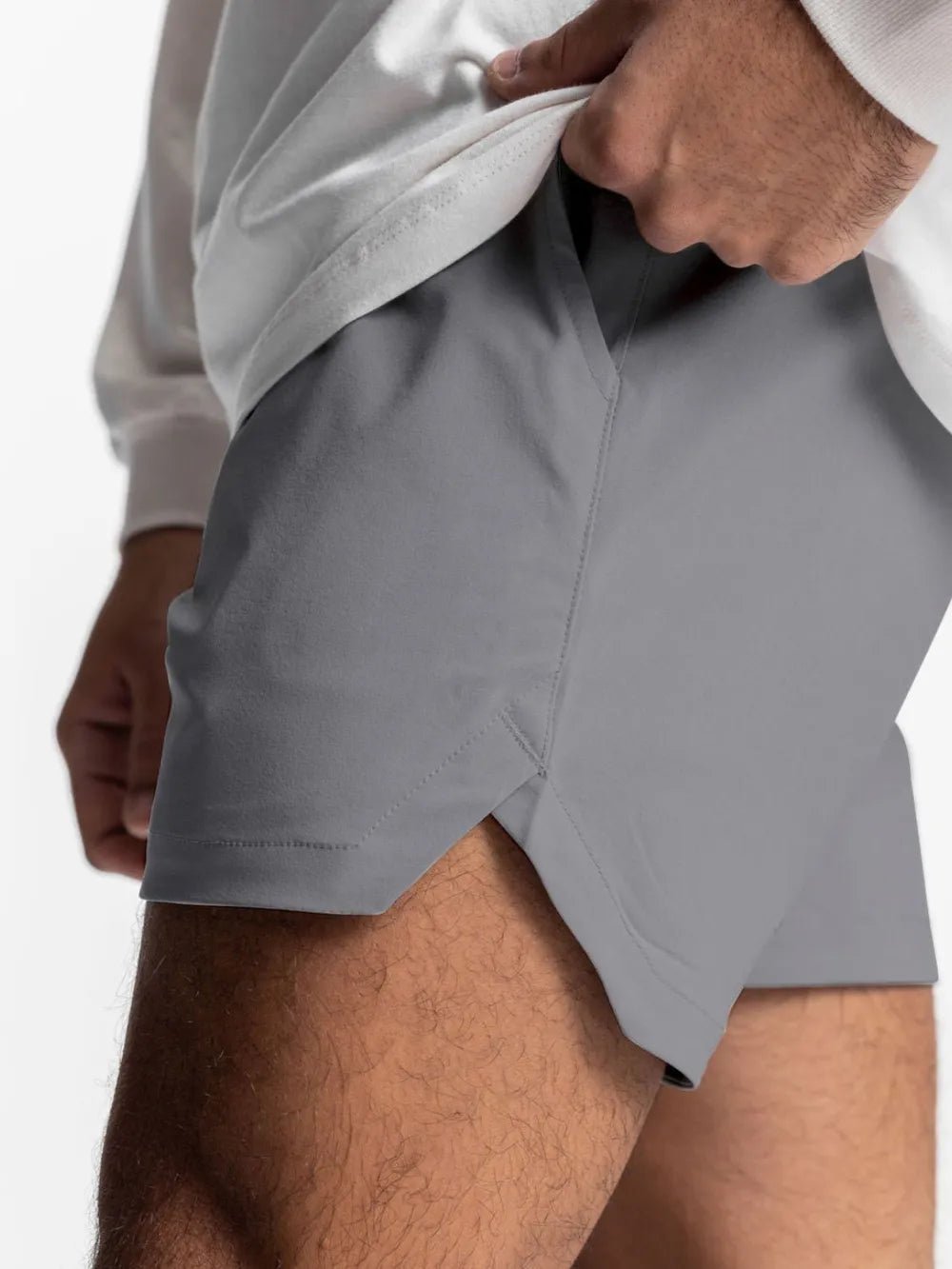 Men's Elastic Waist Active Shorts in Gray