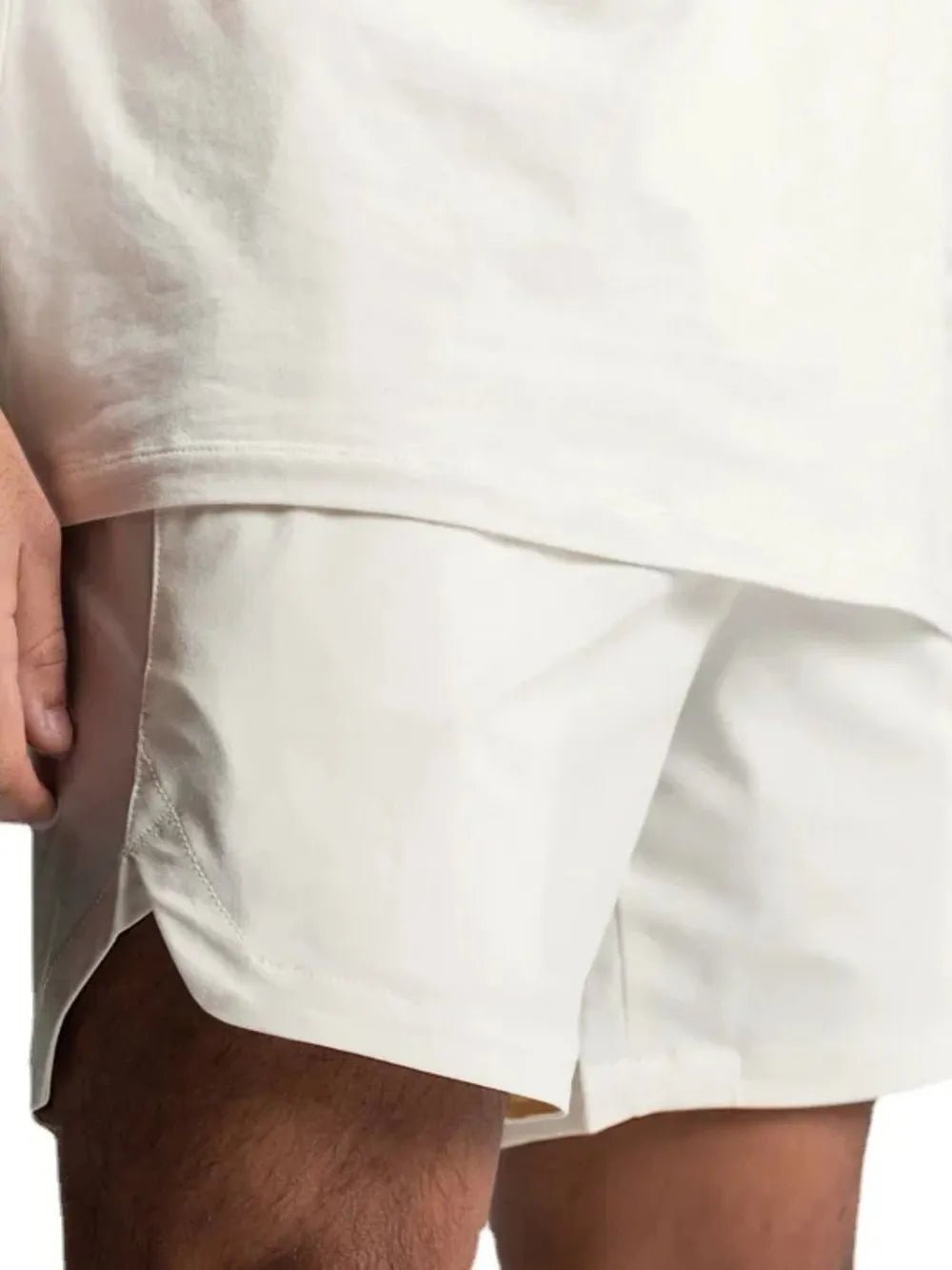 Men's Elastic Waist Active Shorts in White