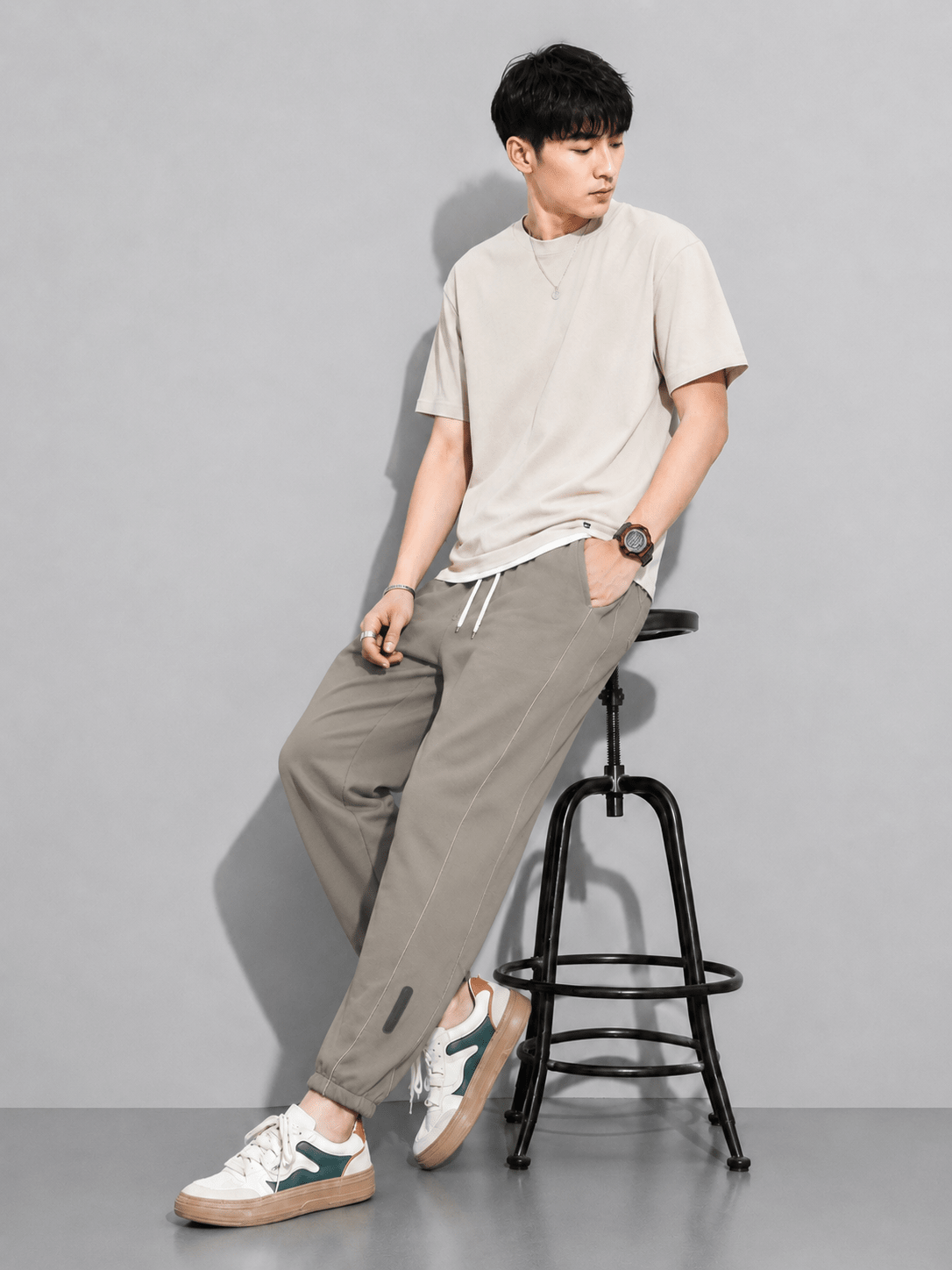Men’s Full Size Casual Drawstring Joggers Plus Size | CozyFits in Black